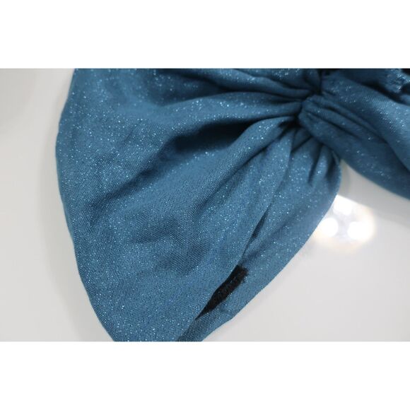 Teal Shimmer Pretied Headscarf Bandana with Velvet Grip - Picture 2 of 4